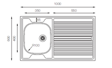 Load image into Gallery viewer, Standart Series - Single Bowl Sink - ST 1000.600 - 1000mm x 600mm