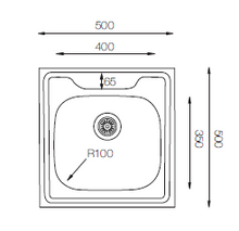 Load image into Gallery viewer, Standart Series - Single Bowl Sink - ST 500.500 - 500mm x 500mm