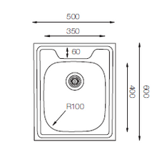Load image into Gallery viewer, Standart Series - Single Bowl Sink - ST 500.600 - 500mm x 600mm