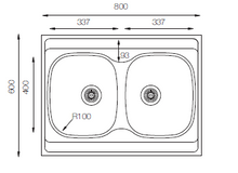Load image into Gallery viewer, Standart Series - Double Bowls Sink - ST 800.600.20 - 800mm x 600mm