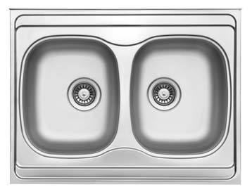 Standart Series - Double Bowls Sink - ST 800.600.20 - 800mm x 600mm